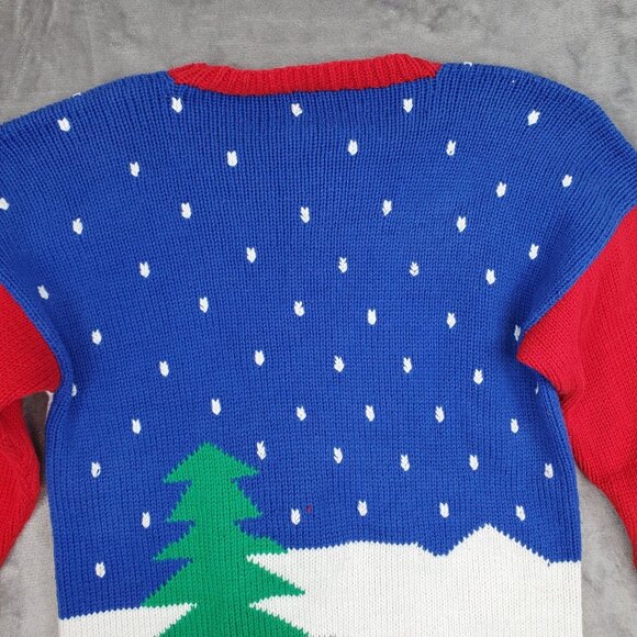 Raquel Hand Knit Sweater Peru 3D Cotton Large Wearable Art OOAK Christmas Ugly - Picture 12 of 12